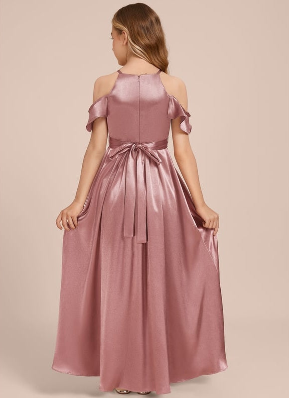 Robe Chic Satinée Bordeaux - gallery 1