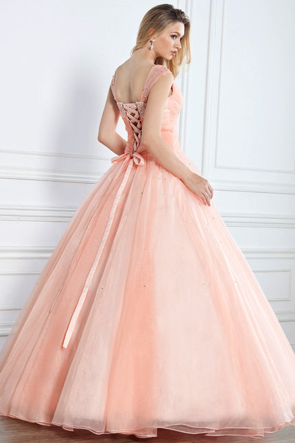 Robe Chic Rêve Pêche Satiné - gallery 2
