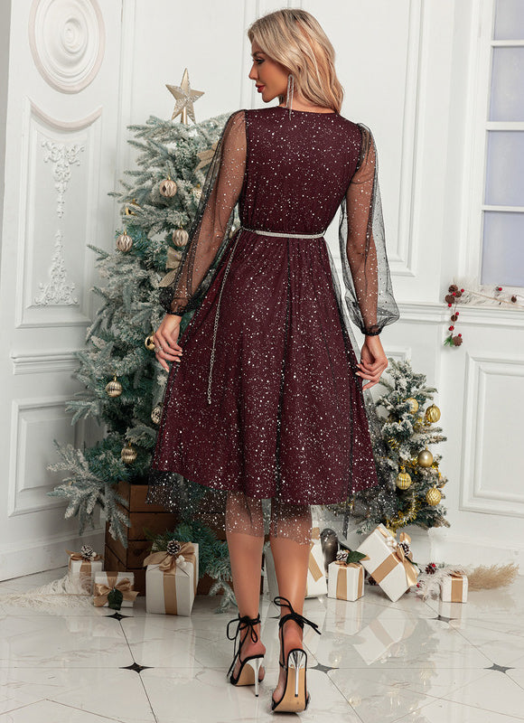 Robe Chic Tulle Rose Midi - gallery 1