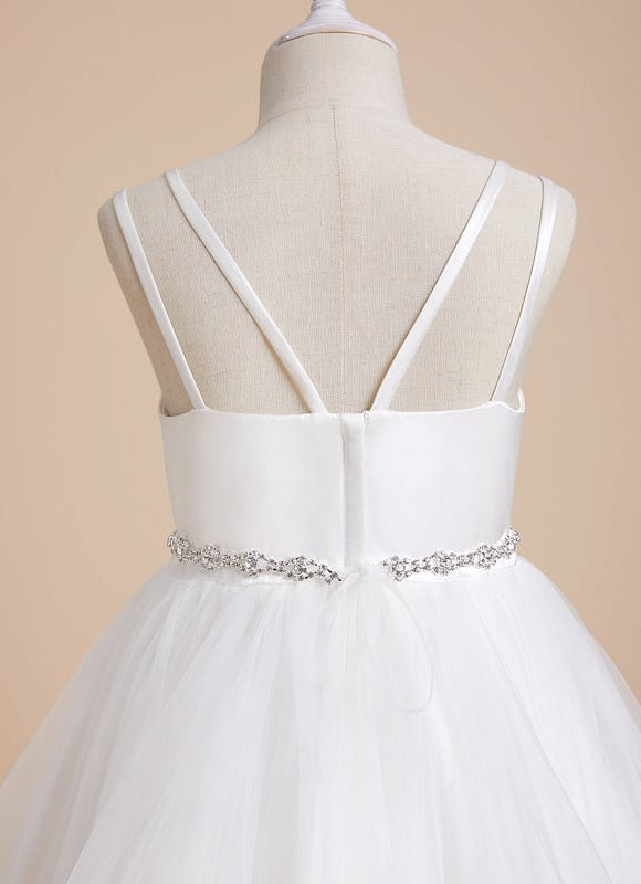 Robe Chic Satinée Blanche Enfant - gallery 5