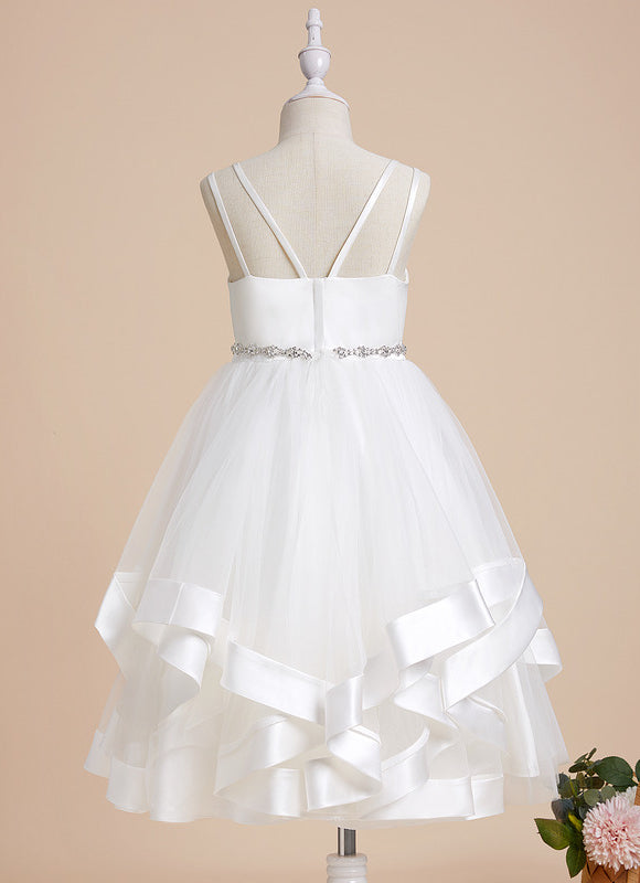 Robe Chic Satinée Blanche Enfant - gallery 6