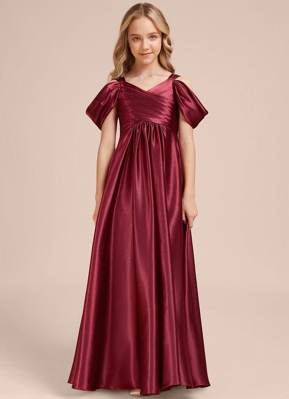 Robe Chic Satinée Bordeaux - gallery 1