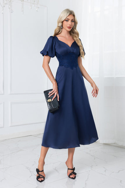 Robe Chic Satin Col Cœur Élégante - gallery 3