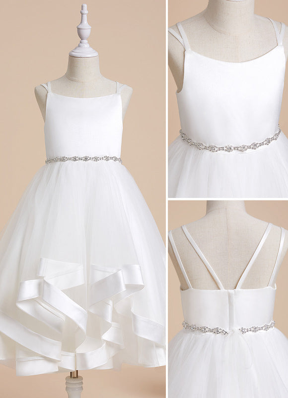 Robe Chic Satinée Blanche Enfant