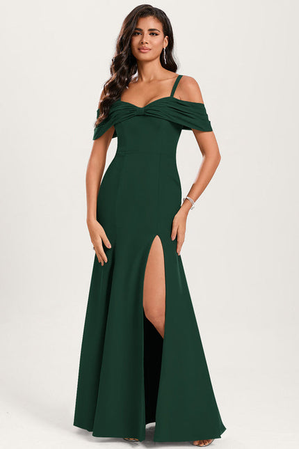 Robe Chic Verte Élégance Longue - gallery 2
