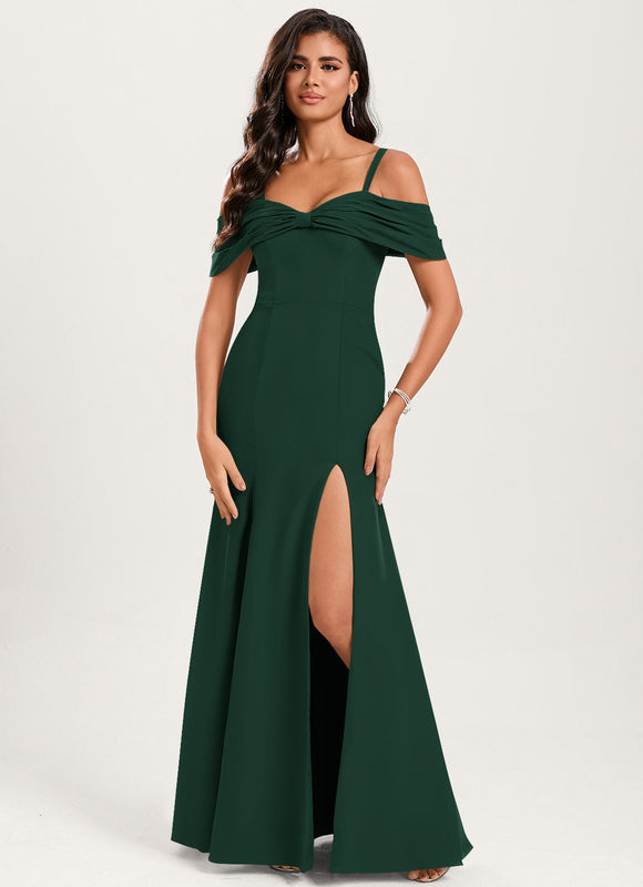 Robe Chic Verte Élégance Longue - gallery 2