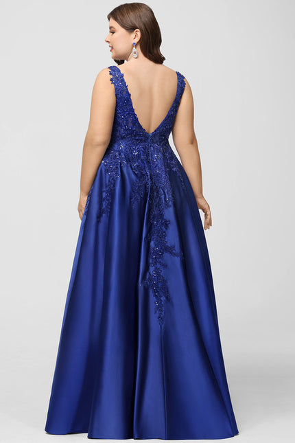 Robe Chic Éclat Satin Bleu - gallery 5