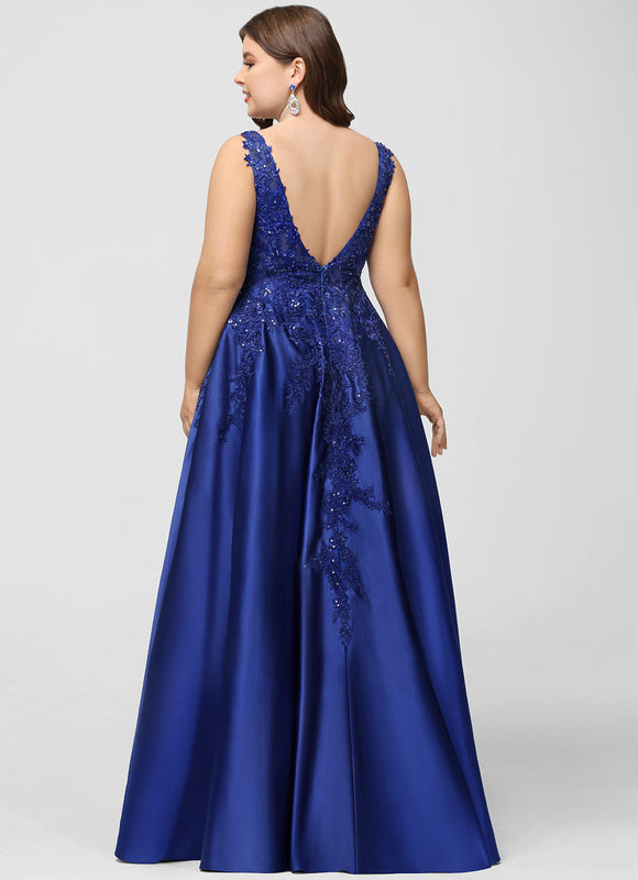 Robe Chic Éclat Satin Bleu - gallery 5