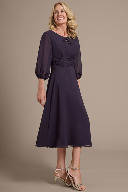 Robe Chic Mousseline Violet - gallery 3