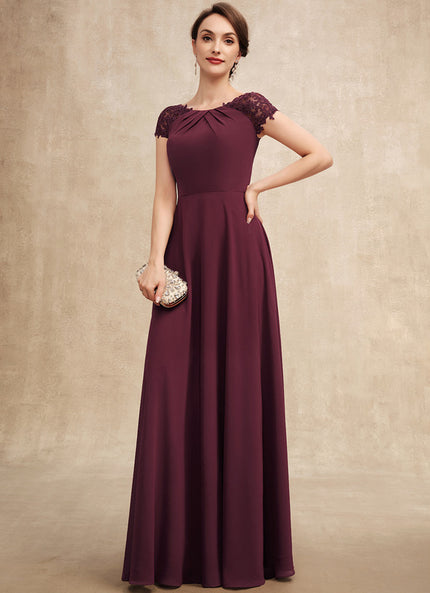 Robe Chic Bordeaux Mousseline Avec Dentelle