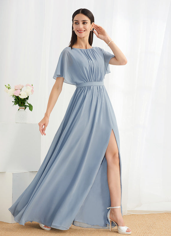 Robe Chic Mousseline Drapée - gallery 3