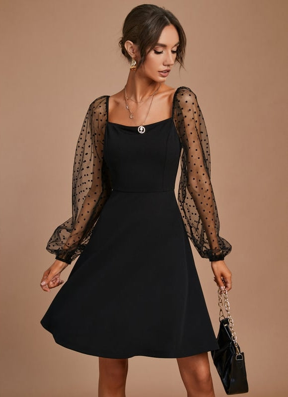 Robe Chic Chic Noir Étoilé