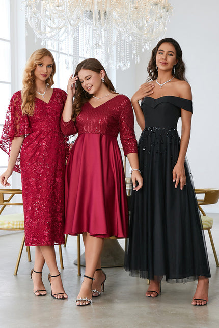 Robe Chic Éclat Rubis Satiné - gallery 2
