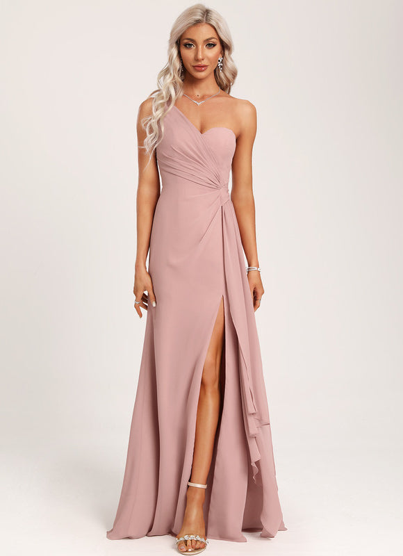 Robe Chic Asymétrique Beige - gallery 4