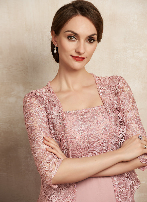 Robe Chic Élégance Rosée Tissée - gallery 1