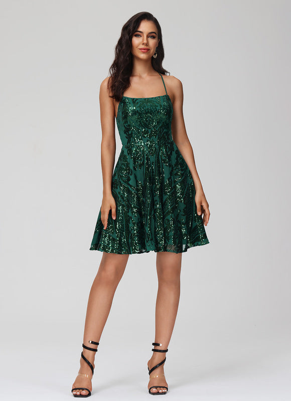 Robe Chic Vert Scintillant - gallery 7