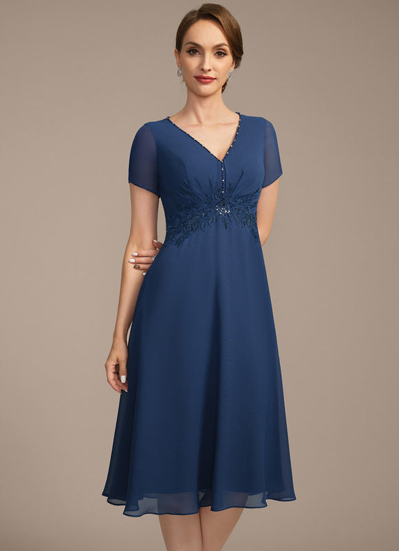 Robe Chic Bleu Marine Élégante - gallery 5