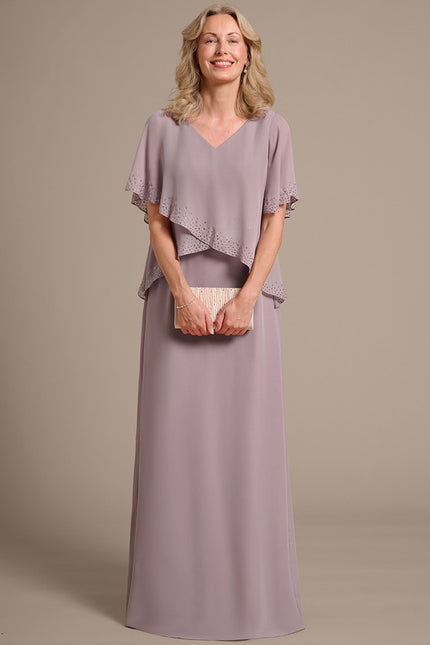Robe Chic Longue Mauve Élégante - gallery 3