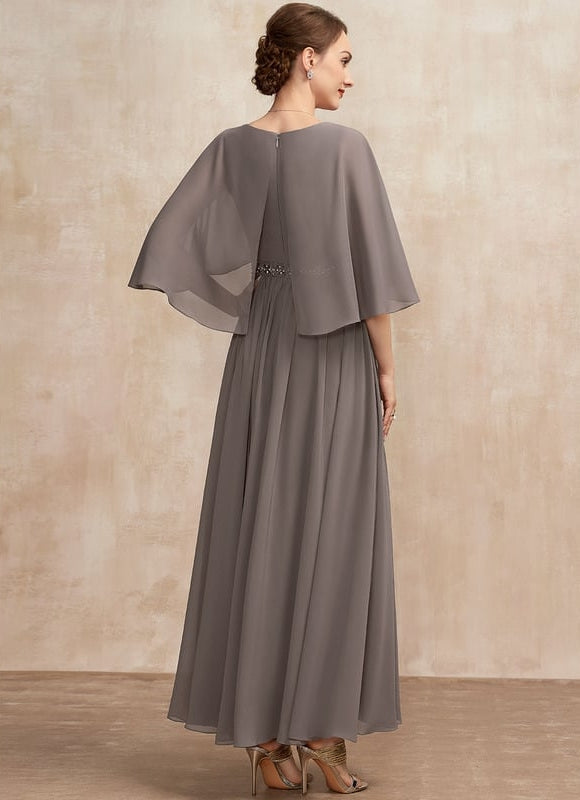 Robe Chic Longue Fluide Grise - gallery 6