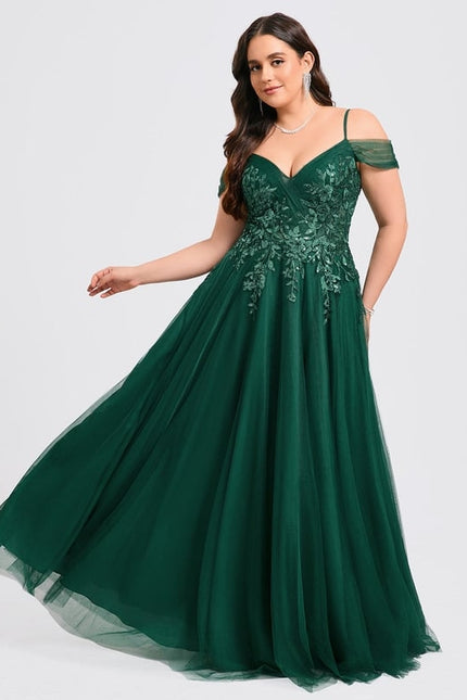 Robe Chic Vert Émeraude Tulle Paillettes - gallery 5