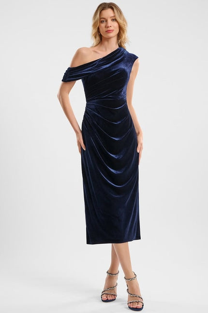 Robe Chic Velours Drapée - gallery 2