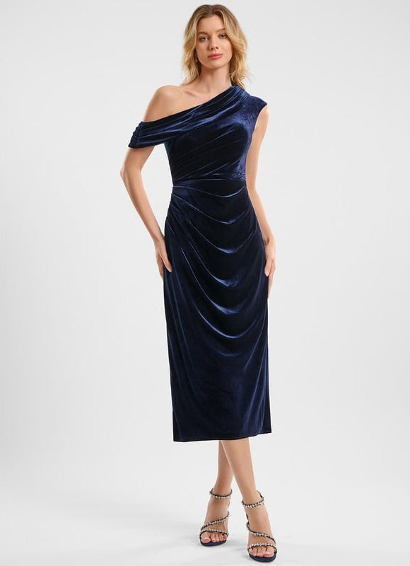 Robe Chic Velours Drapée - gallery 2