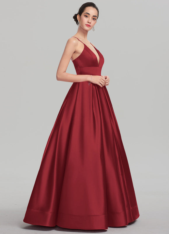 Robe Chic Bordeaux Satin Longue