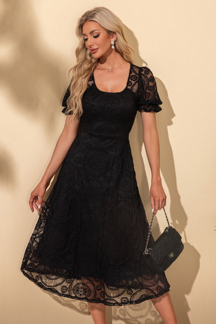 Robe Chic Dentelle Noire Midi - gallery 3