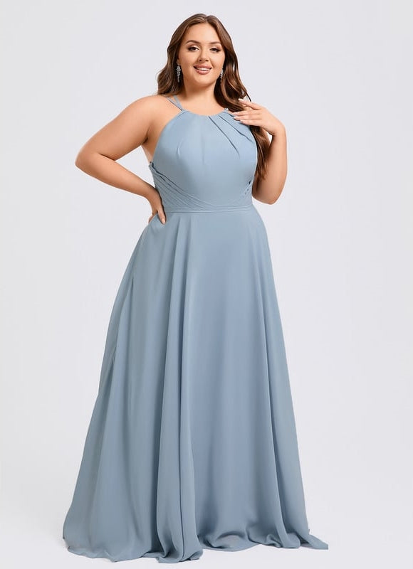 Robe Chic Bleu Drapé - gallery 8