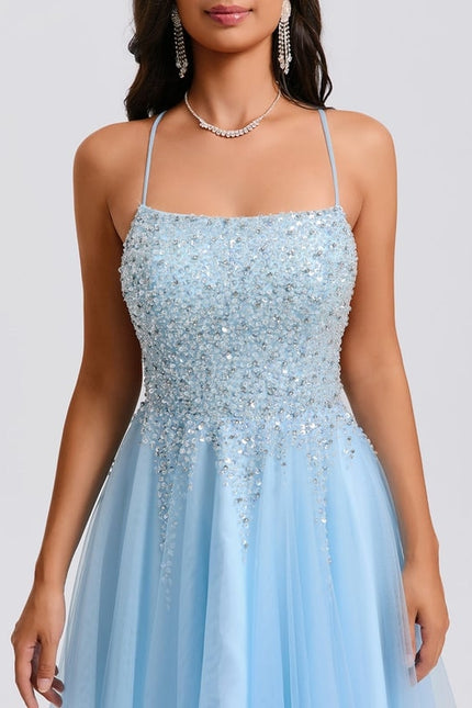 Robe Chic À Paillettes Bleue - gallery 3