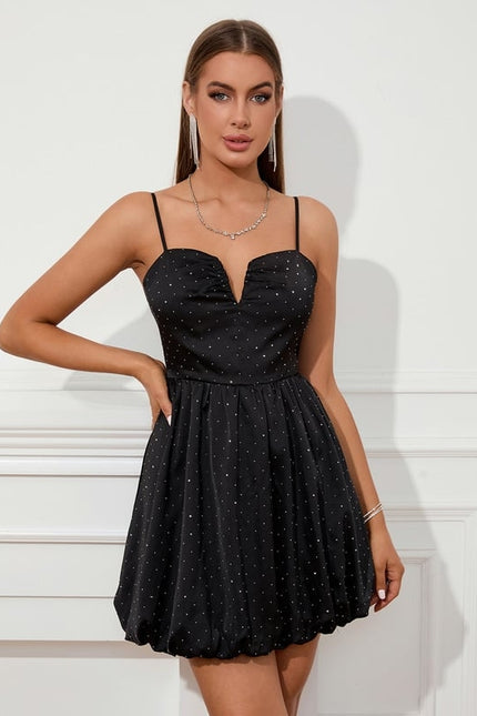 Robe Chic À Pois Noire - gallery 1