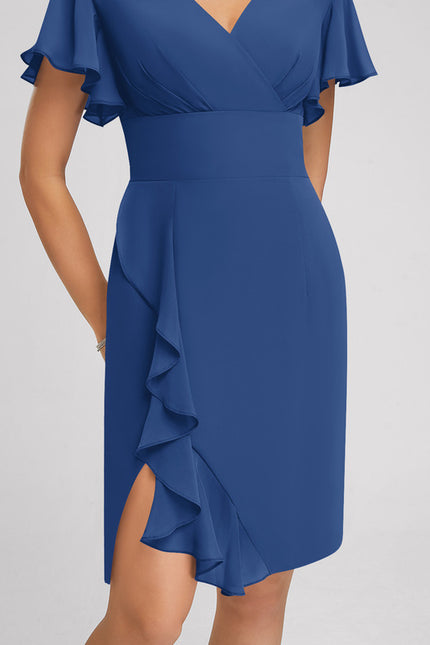 Robe Chic Volants Prune - gallery 5