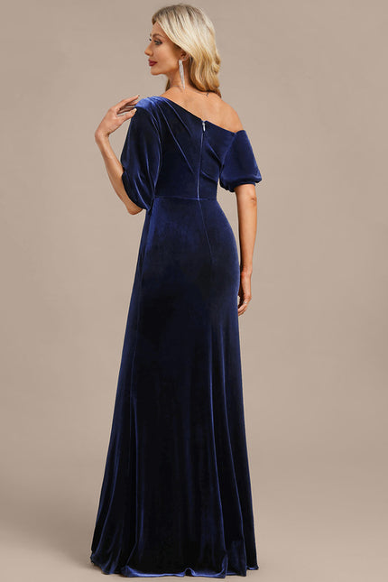 Robe Chic Velours Bleu Nuit - gallery 6