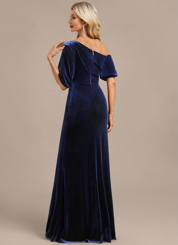 Robe Chic Velours Bleu Nuit - gallery 6
