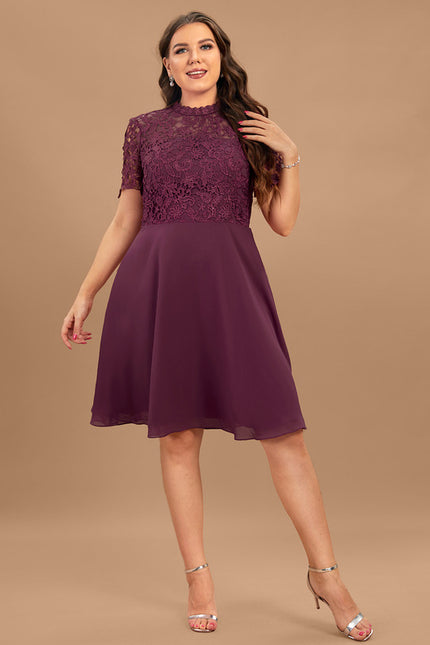 Robe Chic Dentelle Prune - gallery 9