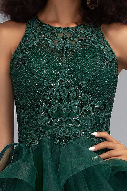 Robe Chic Verte Tulle Paillettes - gallery 6