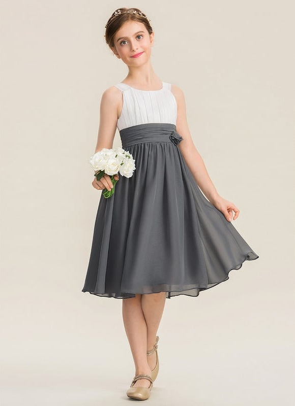 Robe Chic Gris Élégante Demoiselle D'Honneur