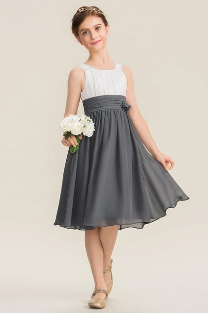 Robe Chic Gris Élégante Demoiselle D'Honneur