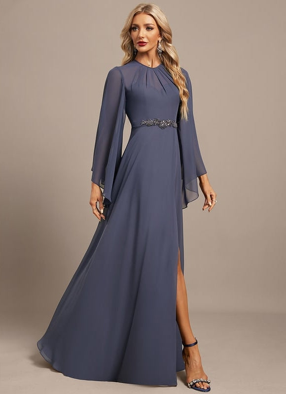 Robe Chic Satin Bleu Nuit - gallery 3