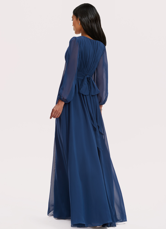Robe Chic Mousseline Drapée - gallery 5