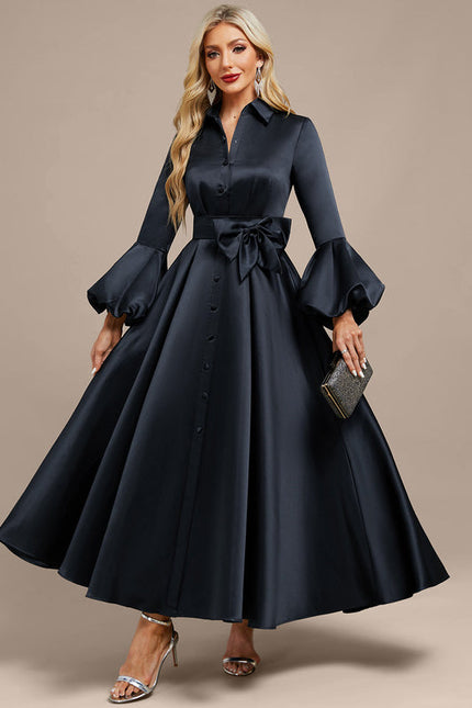 Robe Chic Satinée Longue Élégante - gallery 1