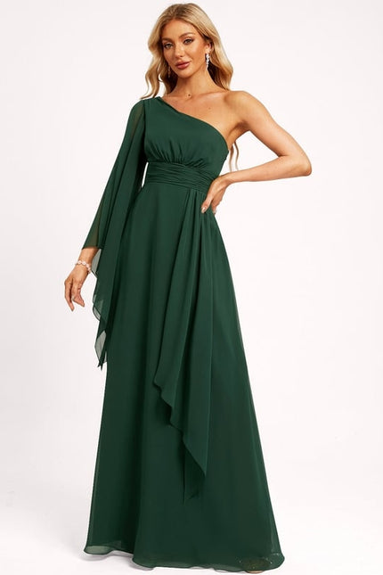 Robe Chic Asymétrique Beige - gallery 1