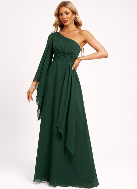 Robe Chic Asymétrique Beige - gallery 1