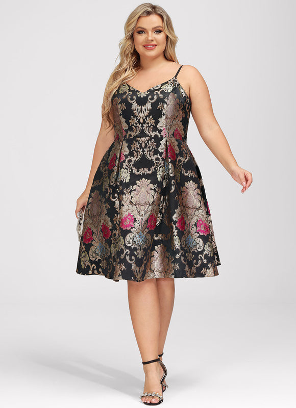 Robe Chic Éclat Floral Noir - gallery 8
