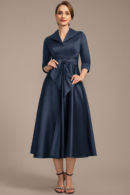 Robe Droite Bleu Marine Chic - gallery 2
