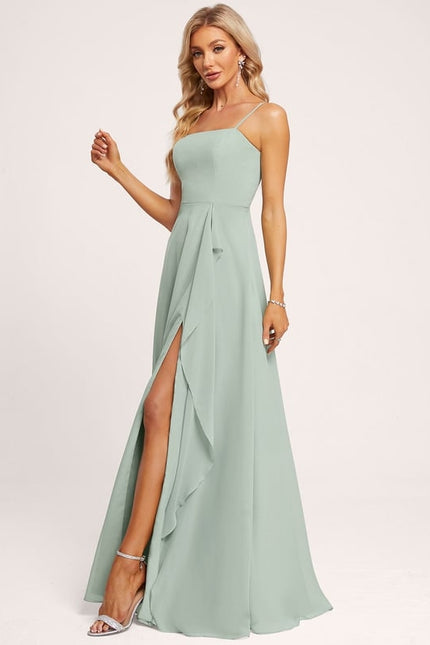 Robe Chic Longue Verte Raffinée - gallery 2