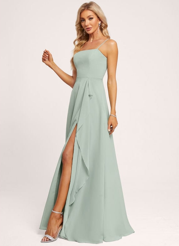 Robe Chic Longue Verte Raffinée - gallery 2