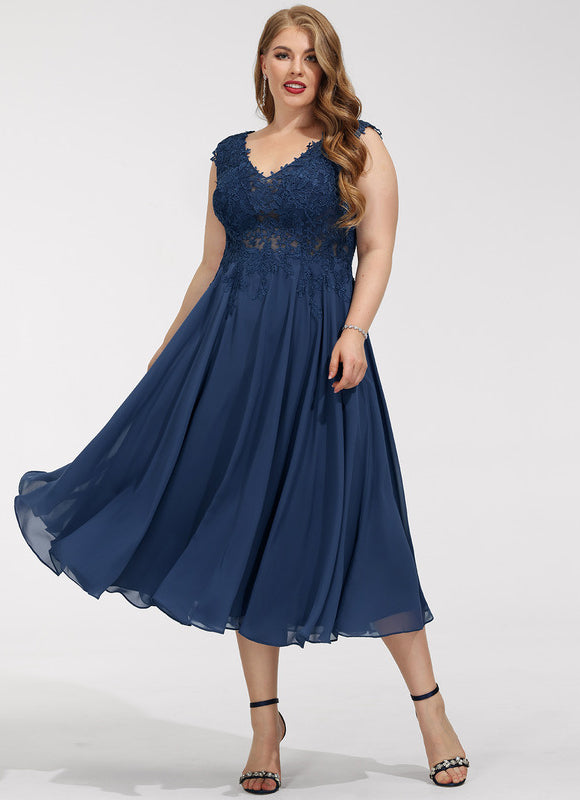 Robe Chic Noire Dentelle V-Cou Élégant - gallery 6