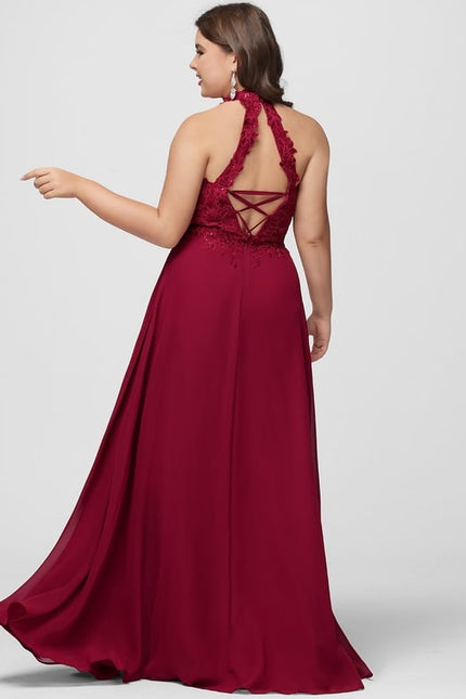 Robe Chic Bordeaux Dentelle Élégante - gallery 6