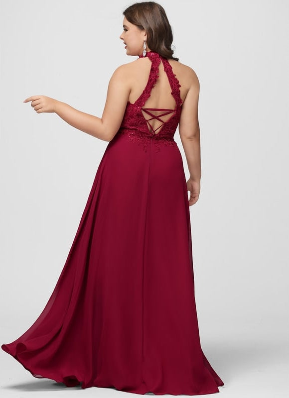 Robe Chic Bordeaux Dentelle Élégante - gallery 6
